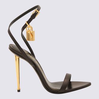 Tom Ford Black Leather Padlock Sandals