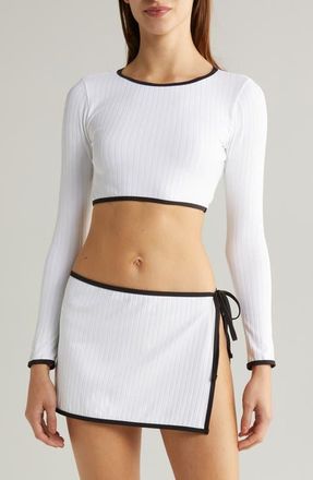 Solid & Striped The Rashguard Swim Top in Marshmallow at Nordstrom, Size Medium