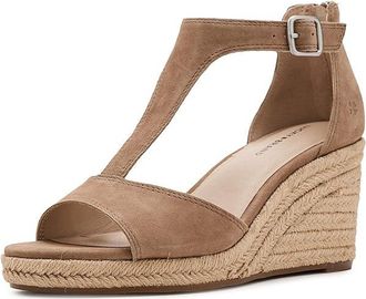 Lucky Brand Cyleste T-Strap Wedge Sandals Womens Wedge Shoes Porcini : 5.5 M