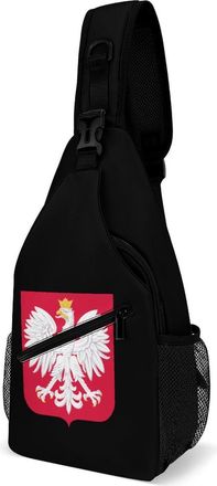 Generic Polish Flag Ea-gle Mens Crossbody Chest Sling Bag for Travel Hiking Lightweight Shoulder Bags with Small Side