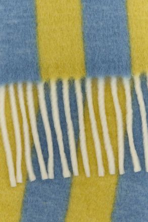 Marni Womens Striped Wool Blend Scarf Yellow Nylon Mohair