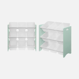 Sweeek Sweeek - Armario Infantil Para Juguetes, Set De 2, Tobias, Verde Celad&oacute;n, 64x29.5x60 Cm