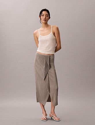 Calvin Klein Falda Midi Plisada Drapeada