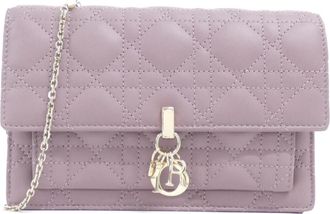 Dior Pink Leather Chain/Shoulder Wallet (Pre-Owned)