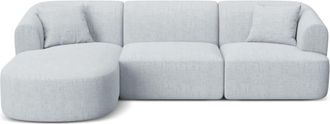 Cosmopolitan Design Sof&aacute; esquinero izquierdo 4 plazas tejido estructural gris claro