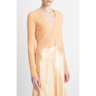 Vince Shrunken Cashmere & Silk Cardigan in Cantaloupe at Nordstrom Rack, Size Small