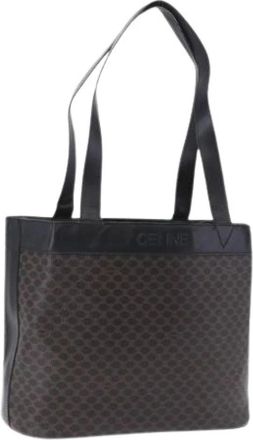 Celine Pre-owned Macadam Canvas Tote Bag - Dames - Vintage Shopper - Zwart - ONE Size - Leer - Vintage