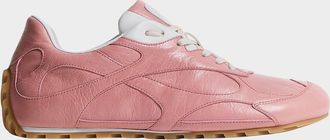 Bottega Veneta Men & apos;s Crinkle Leather Intreccio-Sole Low-Top Sneakers