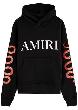 AMIRI(アミリ)ブラック ロゴプリント フーディ アミリ ロゴプリントパーカー ブラック