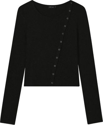 Tout &agrave; Coup Asymmetrische top met knopen - Zwart