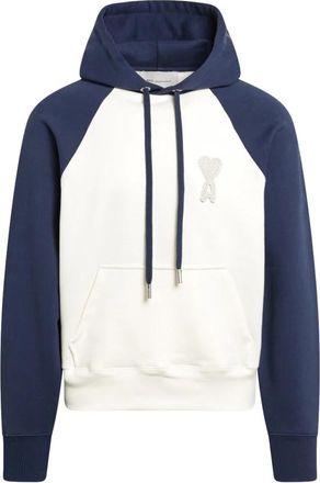 Ami Boxy FIT Hoodie With Logo Knitted Patch - Dames - Hoodies - Beige - S - Katoen - Hoodies & sweatvesten
