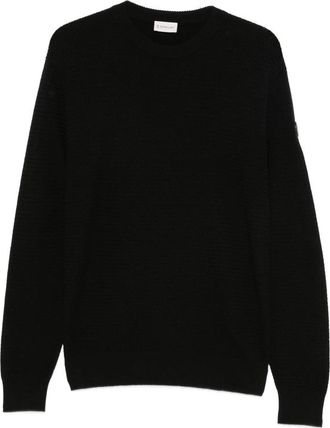 Moncler Logo-patch Waffle-knit Sweater