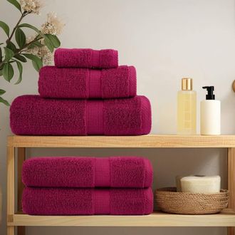 Berkfield Home Premium Towels SOLUND 4pcs Bordeaux 100x200cm 600gsm in Wine