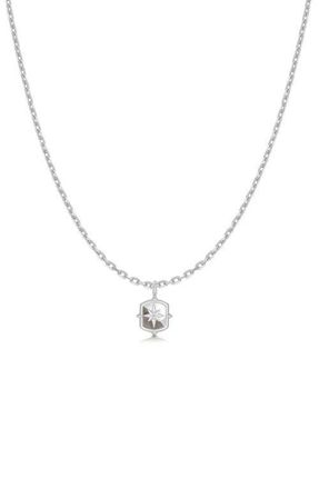 Ania Haie Colorblock Mother Of Pearl Pendant Necklace in Silver at Nordstrom