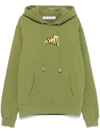 Off-white Felpa con stampa Arrows - Verde