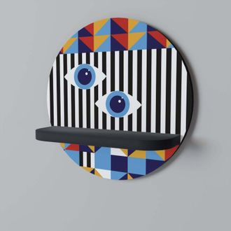 OEM Abstracci&oacute;n Y Geometr&iacute;a Estante Redondo Negro