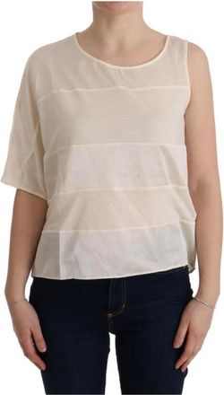 Costume National Stijlvolle One-Shoulder Blouse - Dames - Blouses - Beige - 2XS - Overhemden