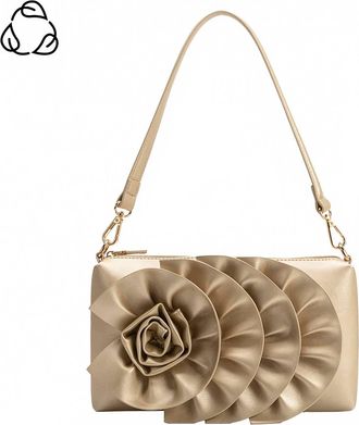 Melie Bianco Womens Florence Recycled Vegan Shoulder Bag In Gold