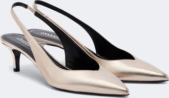 Isabel Marant Padim metallic leather slingback pumps