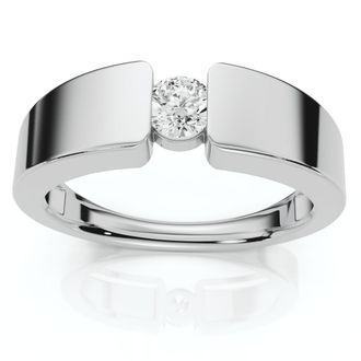 Pompeii3 Mens 1/4Ct Diamond Solitaire Wedding/Anniversary Ring 14k Gold or Pt Lab Grown