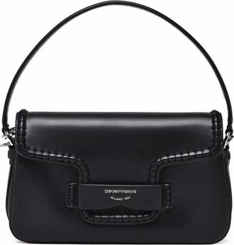 Emporio Armani Flap Closure Shoulder Bag With Adjustable Strap And Compartmentalized Interior