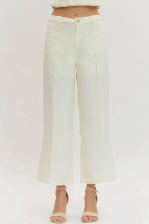 Entro Best Of Both Worlds Wide Leg Pants In Ivory