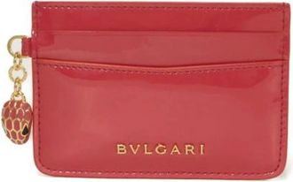 Bulgari Pre-owned Wallets, unisex, Pink, Size: ONE SIZE Pre-owned Serpenti Forever Patent Leather Card Holder