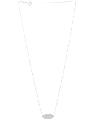 Tiffany & Co. & Co. Silver Diamond Return To Tiffany Id Oval Pendant Necklace (Authentic Pre-Loved)