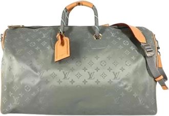 Louis Vuitton Pre-owned Canvas Boston Bag - Heren - Vintage Weekendtas - Grijs - ONE Size - Leer - Vintage