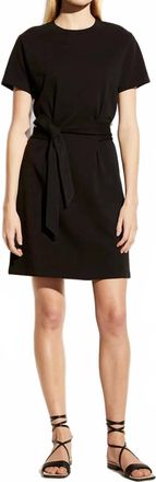 Vince Short Sleeve Tie Waist T-Shirt Dress In Black
