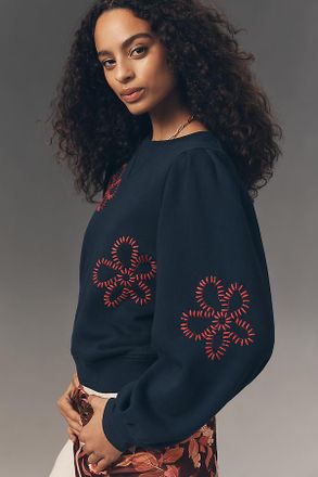 Rails Tiffany Embroidered Crew-Neck Sweatshirt