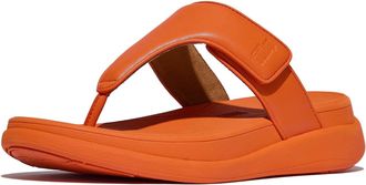 FitFlop Fitflop F-Mode Go Polyurethane Mens Satsuma Flip Flops - Orange Pu - Size UK 7