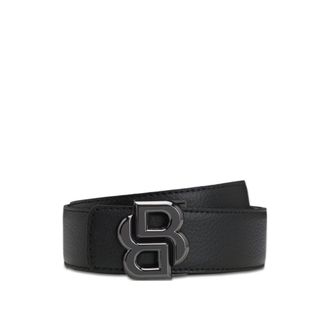 BOSS Reversible Italian leather belt with Double-B monogram buckle
