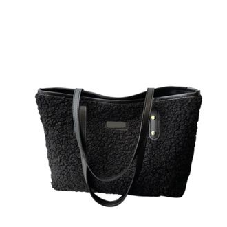 Generic Womens Plush Bags Plush Bag Children Messenger Fashionable Women Shoulder Bags Tote Purse And Handbag(Black)