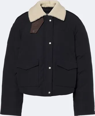 Loewe Padded shearling-trimmed cotton-blend jacket