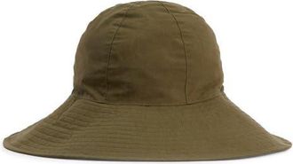 Barbour Kershop Water Resistant Waxed Cotton Bucket Hat in Dusky Green at Nordstrom, Size Medium