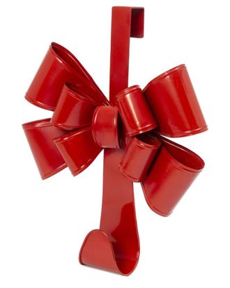 Gerson International Red Metal Christmas Holiday Door Wreath Hanger Decor