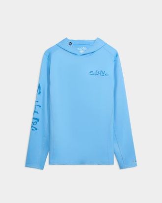 Salt Life Upwell 2.0 Perforated Hoodie in Azure Blue at Nordstrom, Size Xx-Large