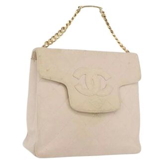Chanel Pre-owned Shoulder Bags, female, Beige, Size: ONE SIZE Pre-owned Vintage Hand Bag