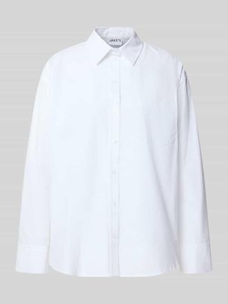 Jake*s Casual Relaxed Fit Bluse mit Brusttasche in Weiss, Gr&ouml;&szlig;e 34