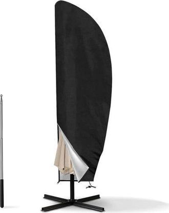 OEM Funda Para Sombrilla Voladiza De &Oslash; 2-4 M, Funda Protectora Oxford 210d Para Sombrilla Con Bolsa De Almacenamiento, Negra - 265 Cm (50 X 70 X 40 Cm)