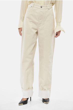 Bottega Veneta Wide-Leg Jeans with 24 cm Turn-Up Hem Bottega Veneta