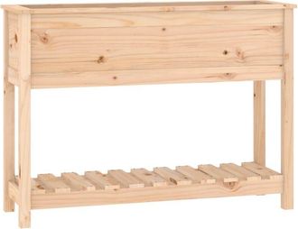 vidaXL Vidaxl - Jardinera Con Estante Madera Maciza De Pino 111,5x34,5x81 Cm