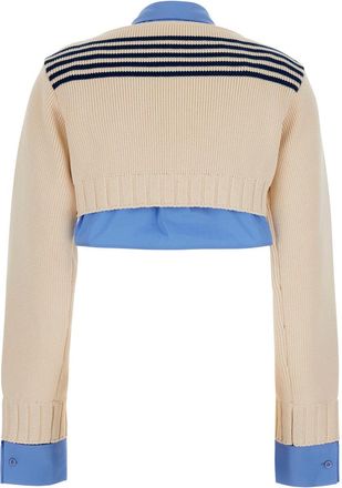 Balenciaga Womens Crop Sweater White Cotton Tops Top