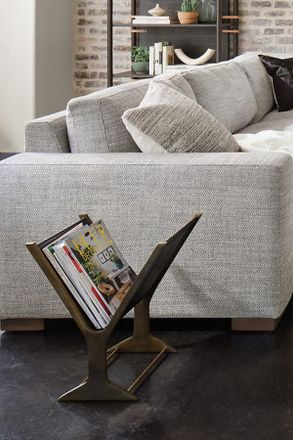Anthropologie Feldman Leather Sling Magazine Rack
