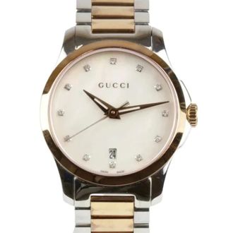 Gucci Pre-owned Watches, female, White, Size: ONE SIZE Pre-owned Stainless Steel Watch