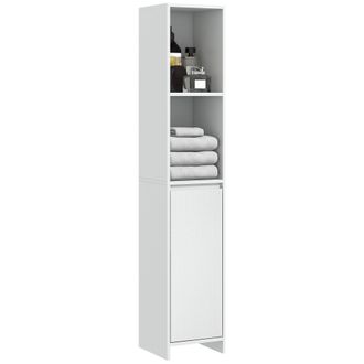 HOMCOM Narrow Bathroom Cabinet - Slim Bathroom Cupboard - White | TJ Hughes