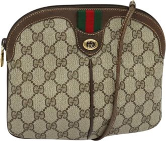Gucci Ophidia Beige Canvas Shoulder Bag (Pre-Owned)