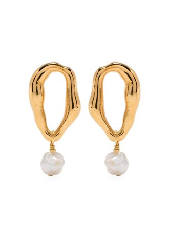 Forte_Forte faux-pearl earrings - women - 18kt Gold Plated Brass/Faux Pearl - One Size