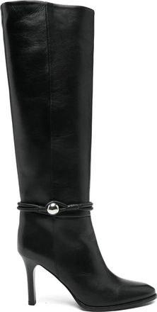 Isabel Marant Knoop Leren Schoenen - Dames - Laarzen met Hak - Zwart - 38 EU - Leer - Schoenen